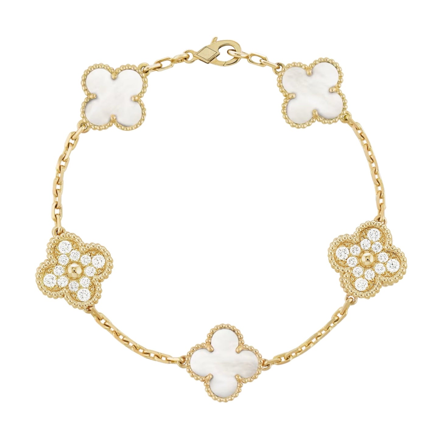 VANESSA CRYSTAL BRACELET GOLD + PEARL