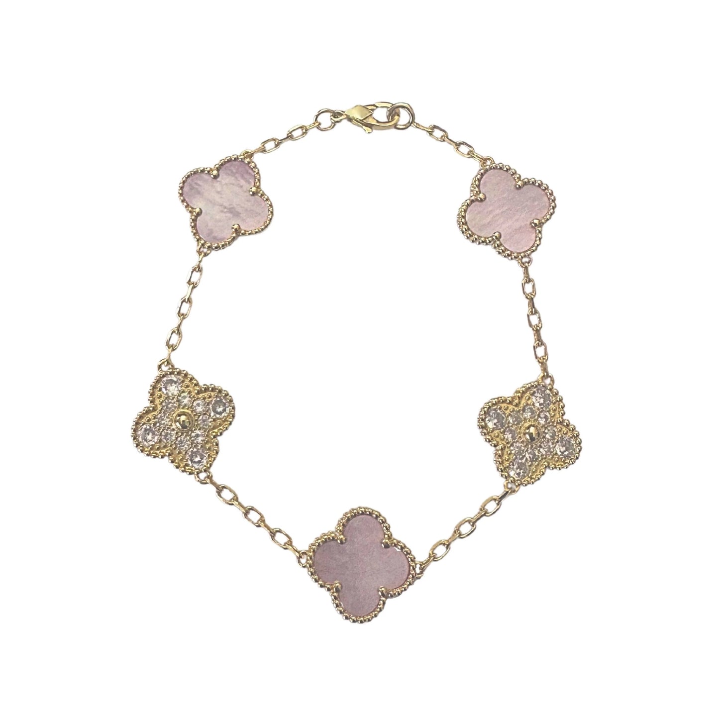 VANESSA CRYSTAL BRACELET GOLD + ROSE