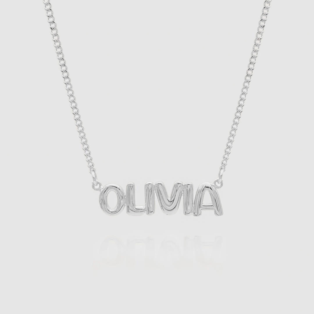 MINI BALLOON LETTER NECKLACE SILVER