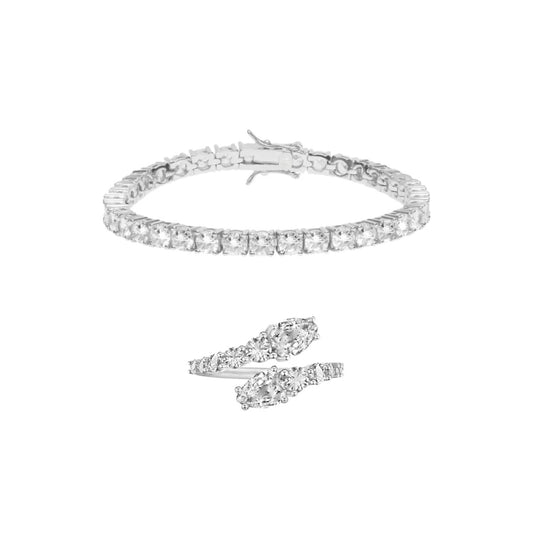 MAYFAIR BRACELET & RING SET- SILVER