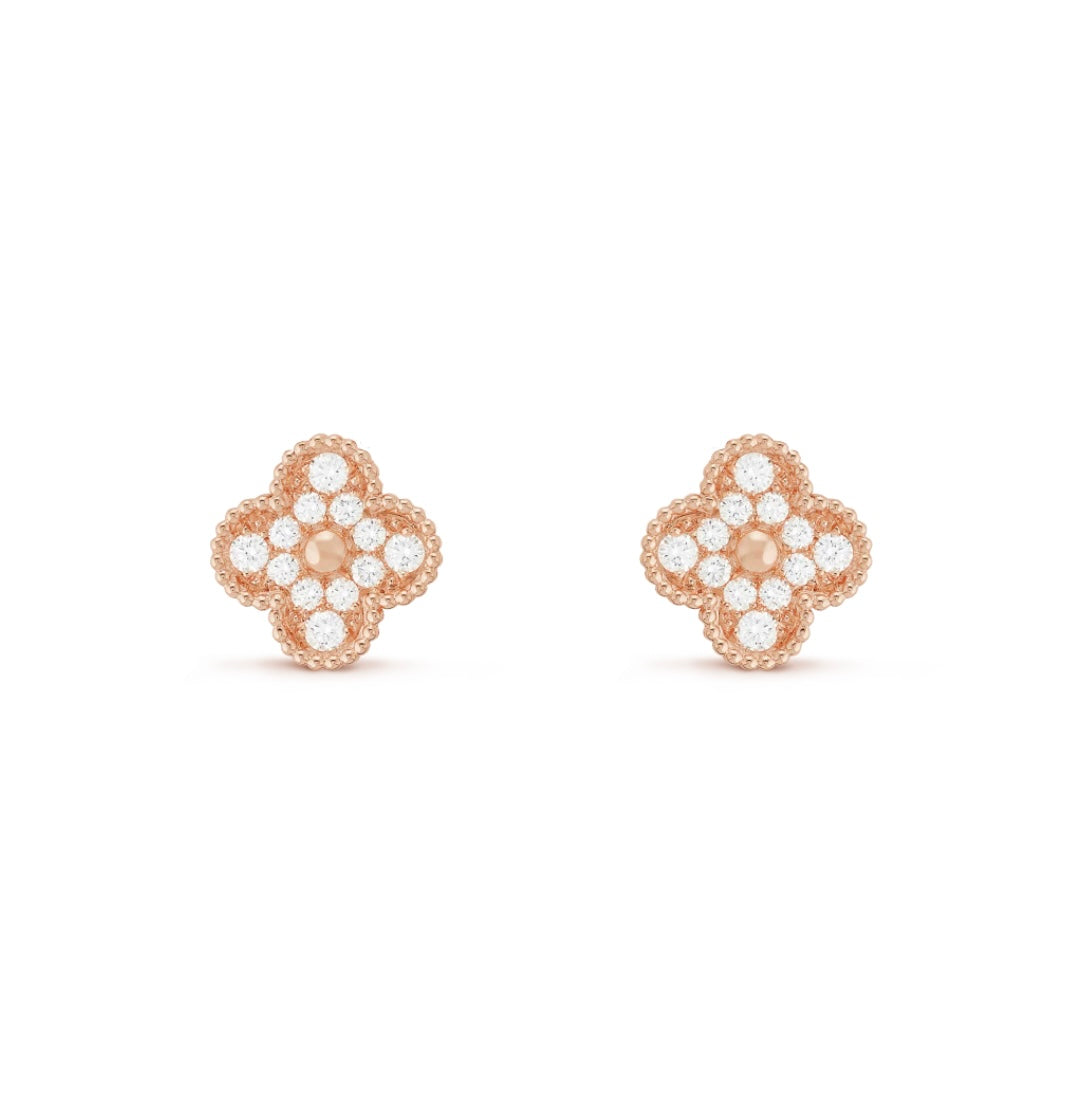 CRYSTAL EARRINGS ROSE GOLD