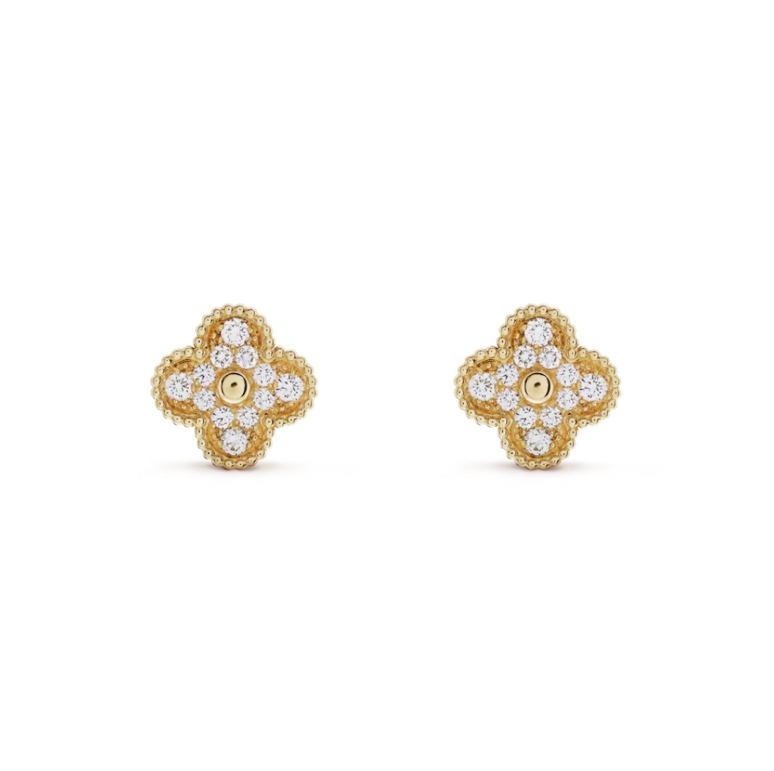 CRYSTAL EARRINGS GOLD