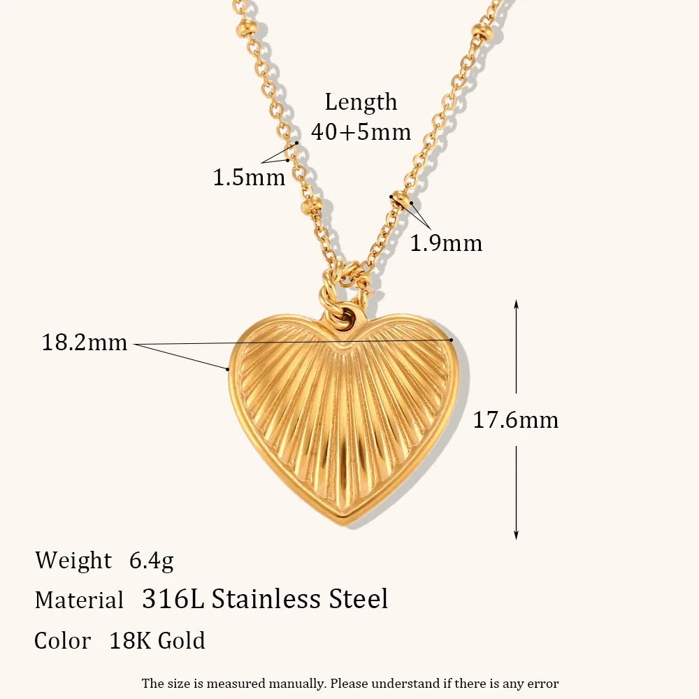 GOLD PLATED HEART CHARM NECKKACE