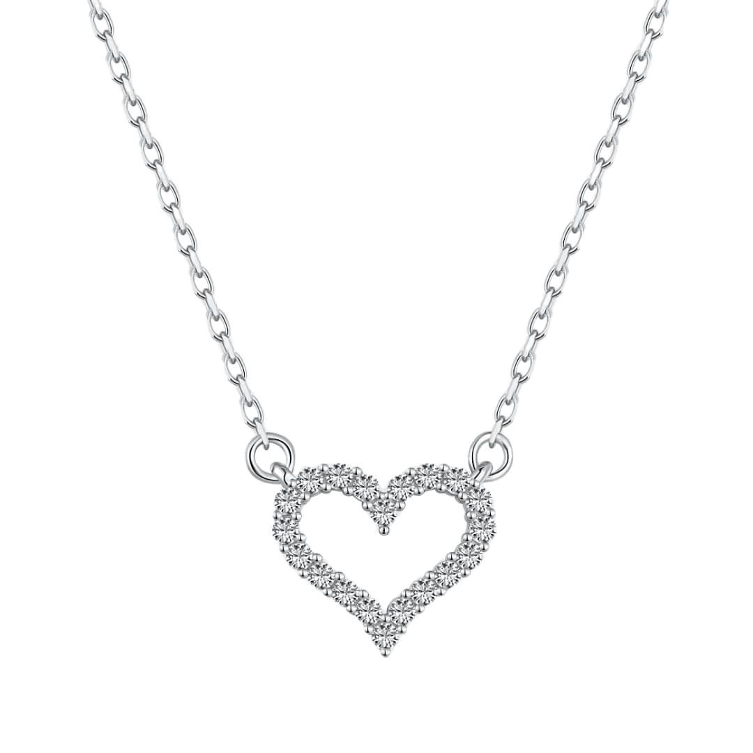 STERLING SILVER AMOUR HEART NECKLACE