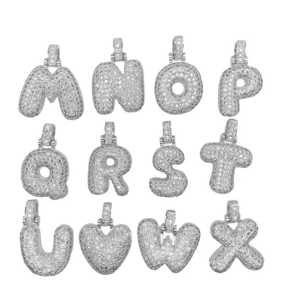 BALLOON LETTER NECKLACE SILVER