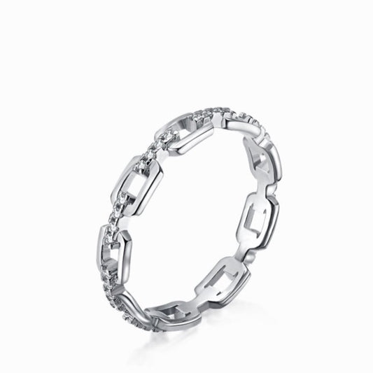 STERLING SILVER PLAIN CHAIN RING