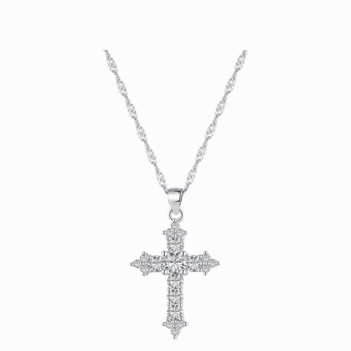 STERLING SILVER MINI CROSS NECKLACE