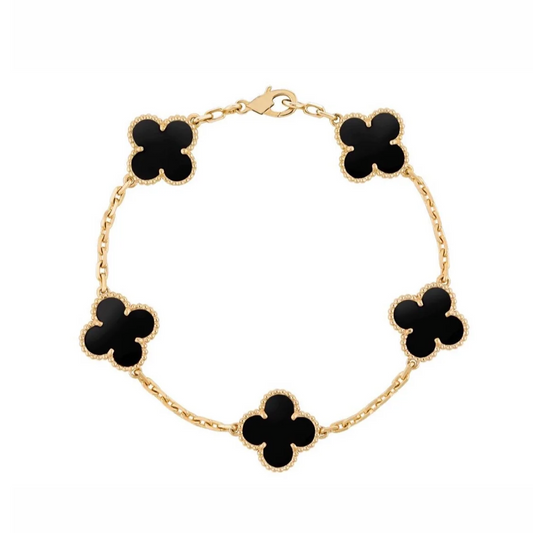 VANESSA BRACELET GOLD + ONYX BLACK